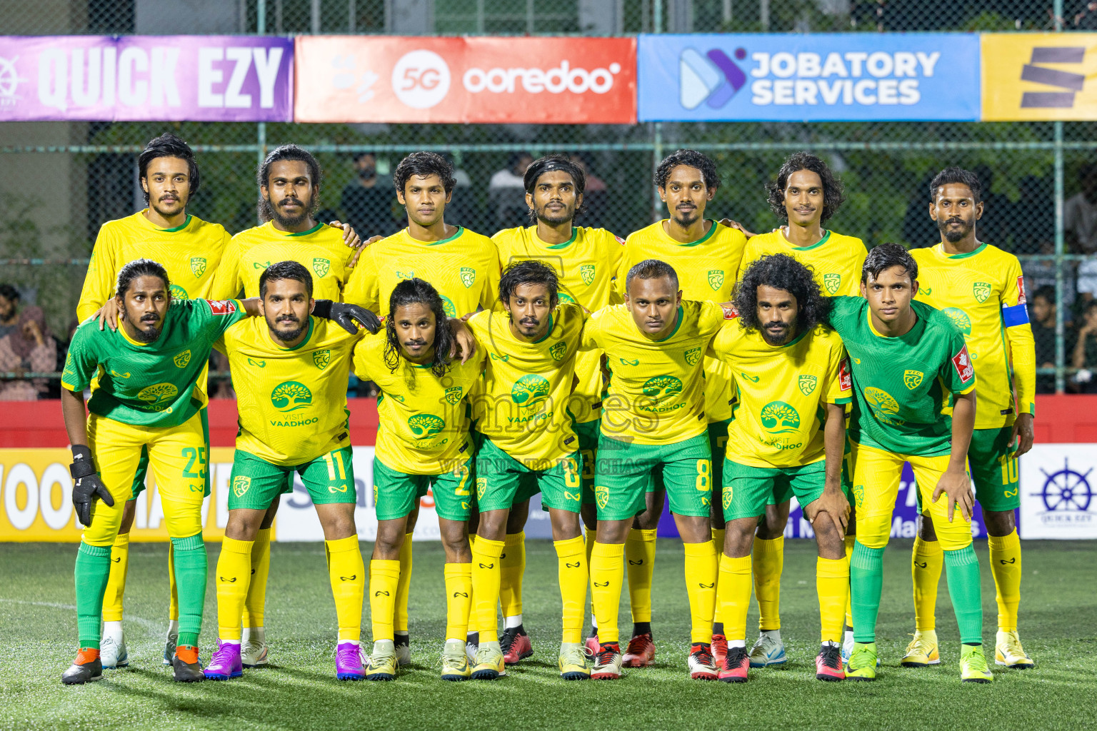 GDh. Fiyoaree VS GDh. Vaadhoo in Day 7 of Golden Futsal Challenge 2025 was held on Saturday, 11th January 2025, in Hulhumale', Maldives Photos: Hassan Simah / images.mv