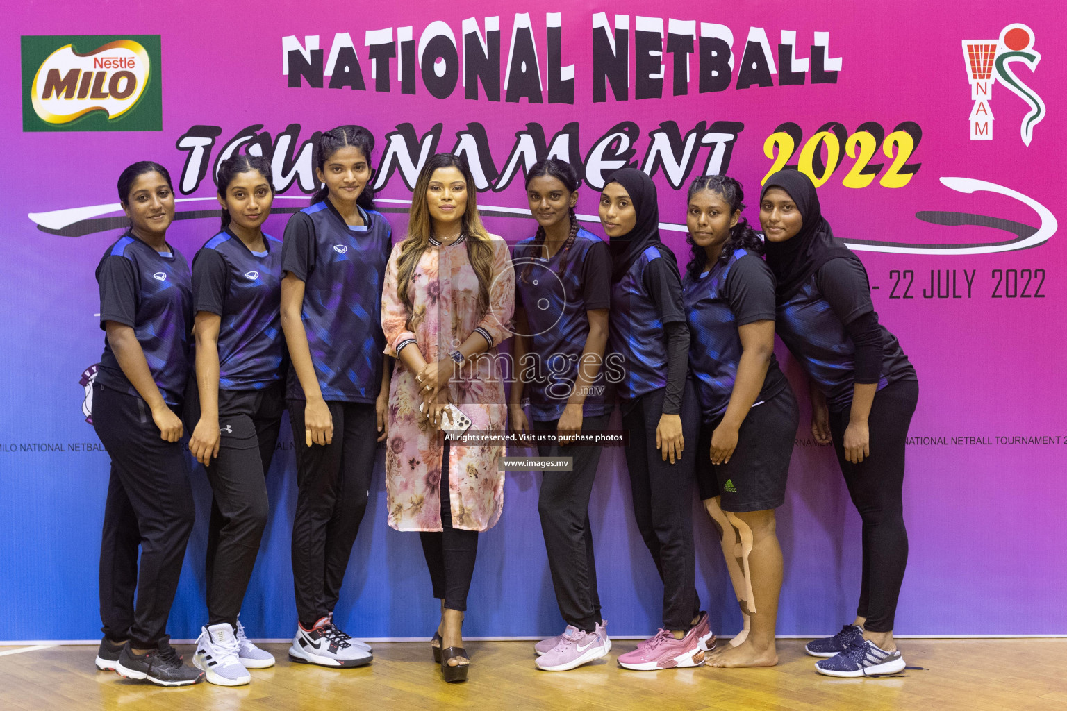 Club Matrix vs Youth United Sports Club in the Milo National Netball Tournament 2022 on 19 July 2022, held in Social Center, Male', Maldives. Photographer: Shuu / Images.mv