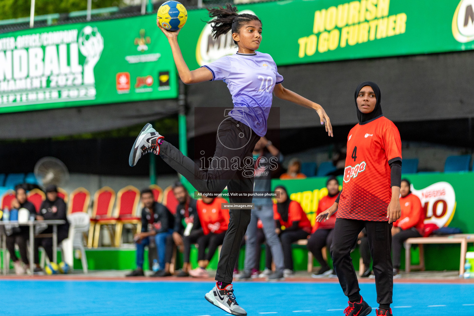 Day 4 of 7th Inter-Office/Company Handball Tournament 2023, held in Handball ground, Male', Maldives on Monday, 18th September 2023 Photos: Nausham Waheed/ Images.mv