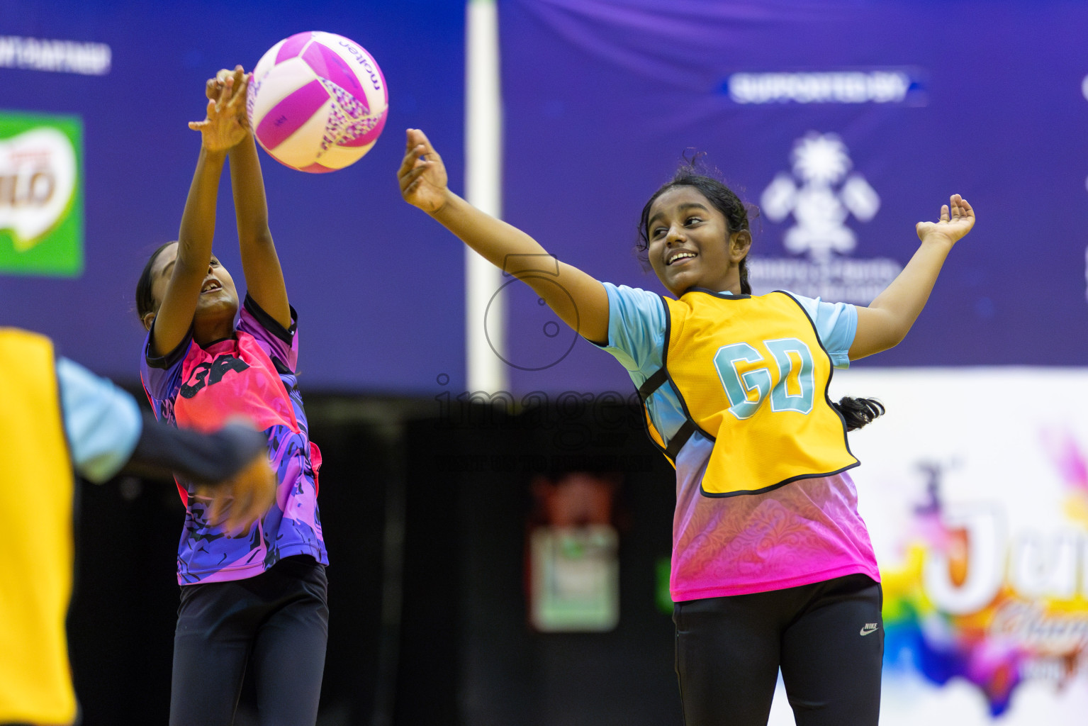 Netgens A vs N Sports academy in Day 3 of 3rd Netball Junior Championship, held at Social Center on Wednesday 22nd January 2025 . Photos: Shuu Abdul Sattar / images.mv