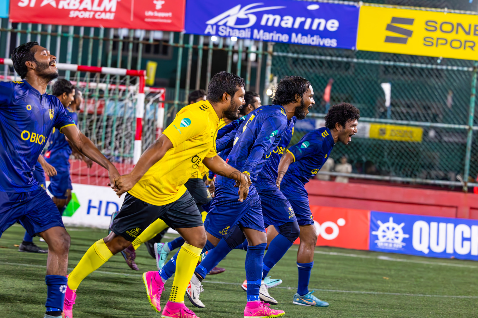 B Eydhafushi vs B Thulhaadhoo in Day 29 of Golden Futsal Challenge 2024 was held on Tuesday , 13th February 2024 in Hulhumale', Maldives Photos: Ismail Thoriq / images.mv