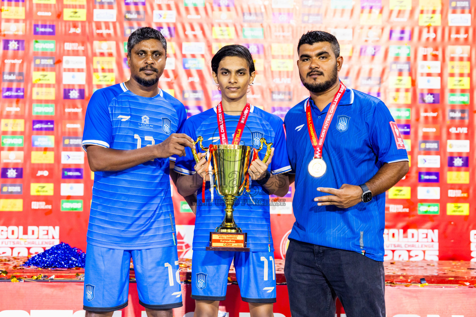 Lh Naifaru vs Lh Kurendhoo in Lhaviyani Atoll Finals Day 26 of Golden Futsal Challenge 2025 was held on Thursday , 30th January 2025, in Hulhumale', Maldives. Photos: Nausham Waheed / images.mv