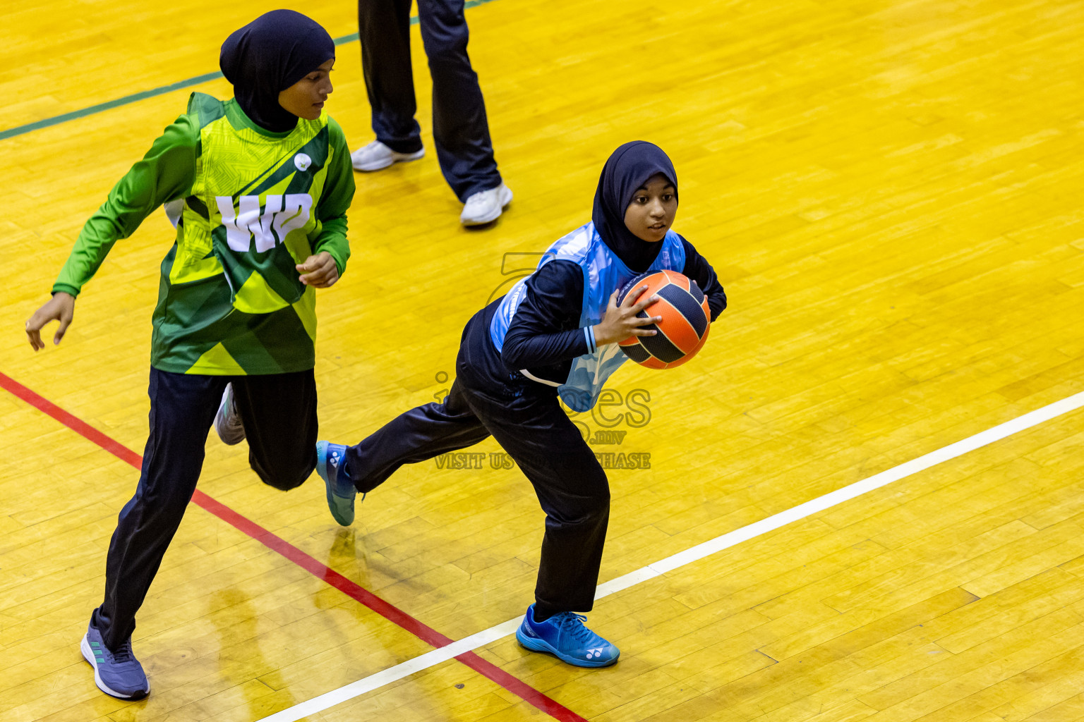 Day 9 of 25th Inter-School Netball Tournament was held in Social Center at Male', Maldives on Monday, 19th August 2024. Photos: Nausham Waheed / images.mv