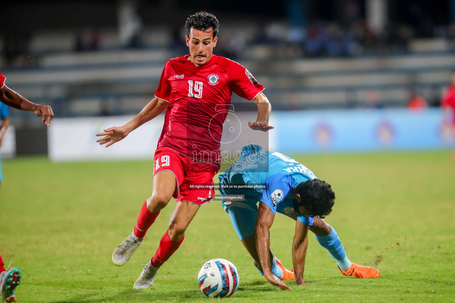 Lebanon vs India in the Semi-final of SAFF Championship 2023 held in Sree Kanteerava Stadium, Bengaluru, India, on Saturday, 1st July 2023. Photos: Hassan Simah / images.mv