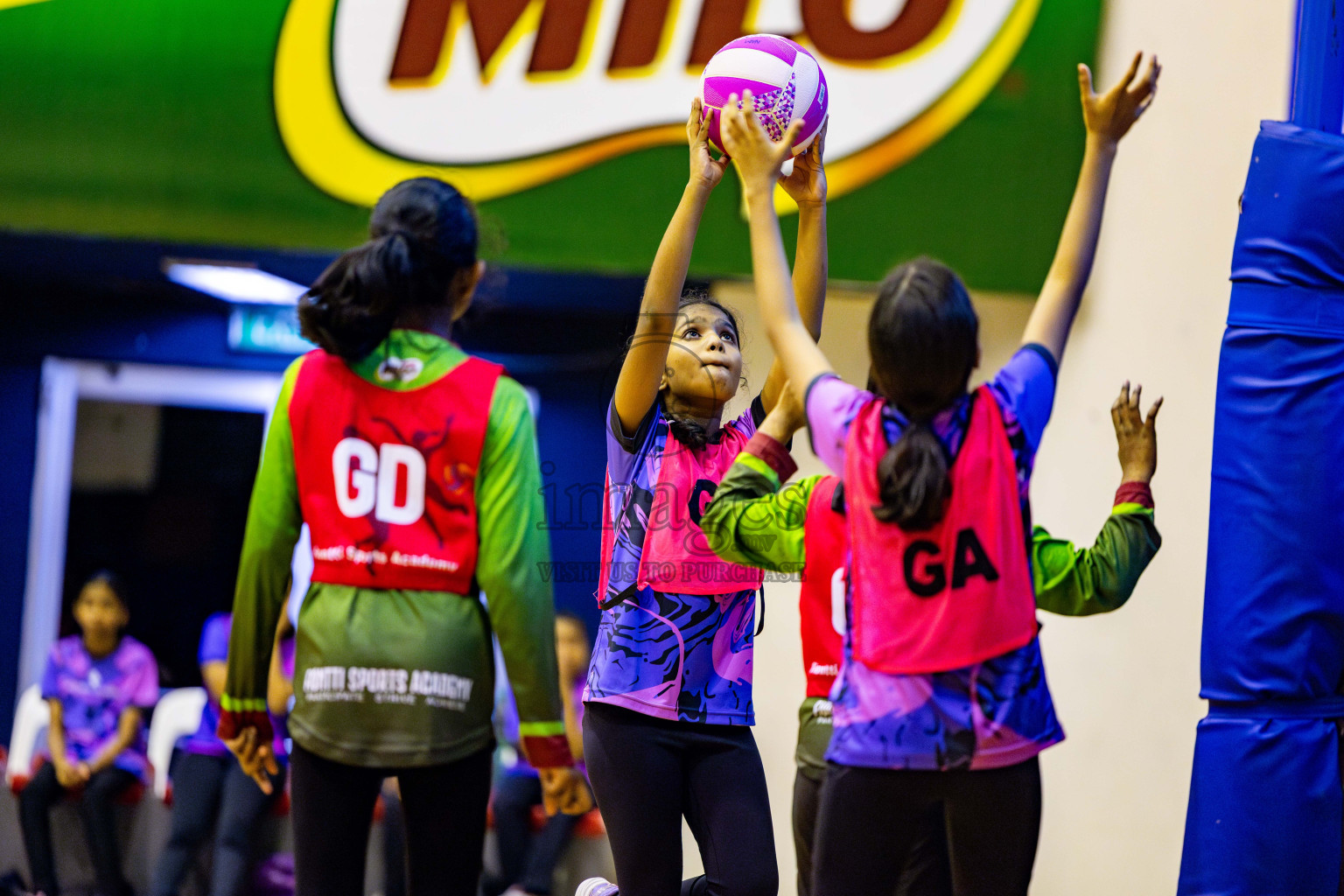 Netgen A vs N Sports Academy A in Day 3 of 3rd Netball Junior Championship, held at Social Center on Tuesday, 21st January 2025 . Photos: Nausham Waheed / images.mv