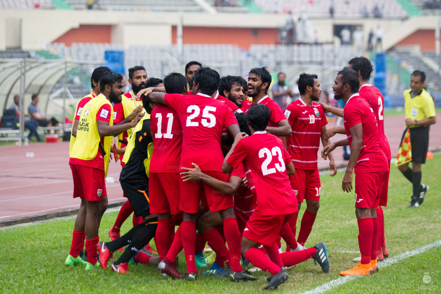 Nepal vs Maldives in SAFF Suzuki Cup 2018 semifinals in Dhaka, Bangladesh, Wednesday, September 12, 2018. (Images.mv Photo/Hussain Sinan)
