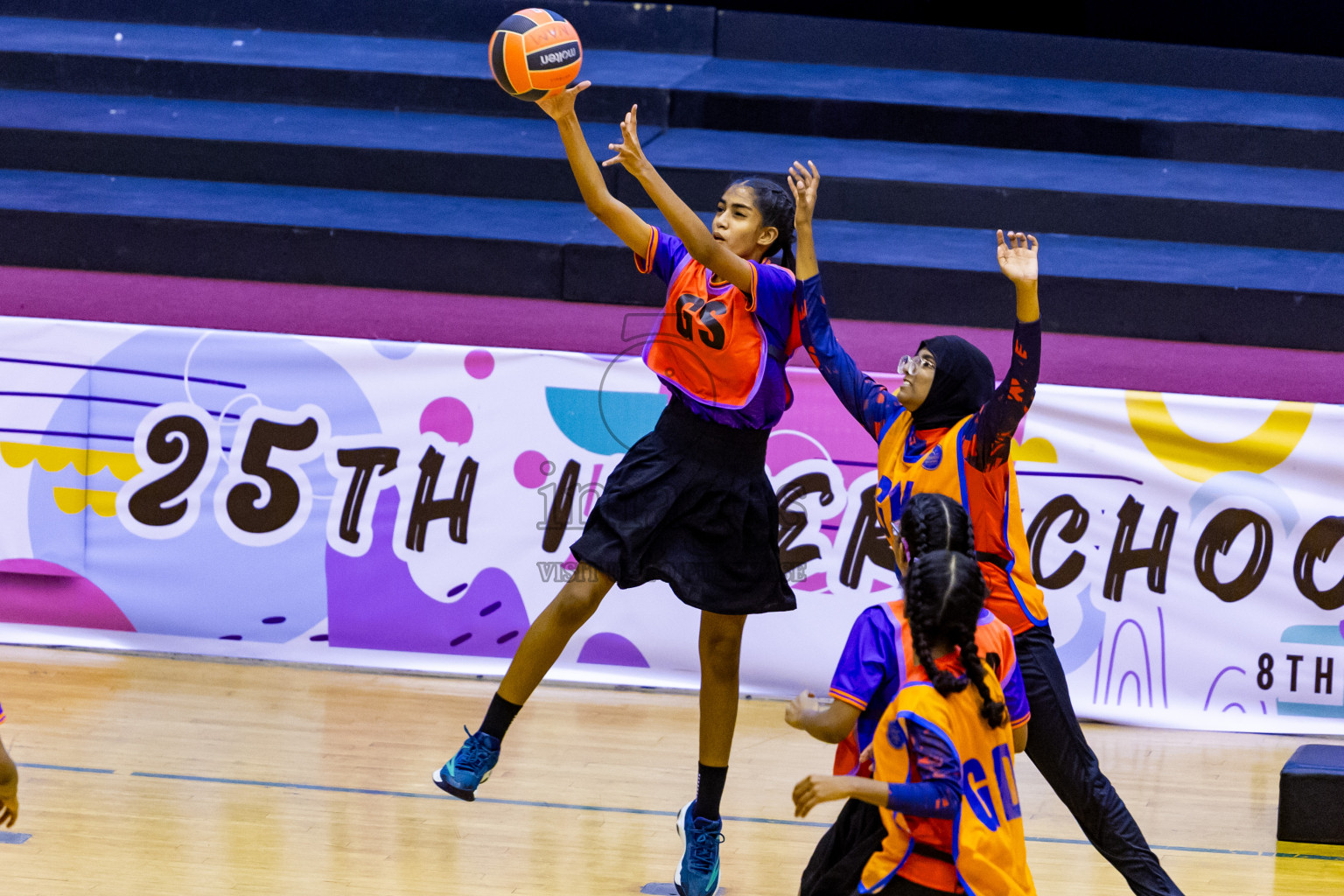 Day 11 of 25th Inter-School Netball Tournament was held in Social Center at Male', Maldives on Wednesday, 21st August 2024. Photos: Nausham Waheed / images.mv