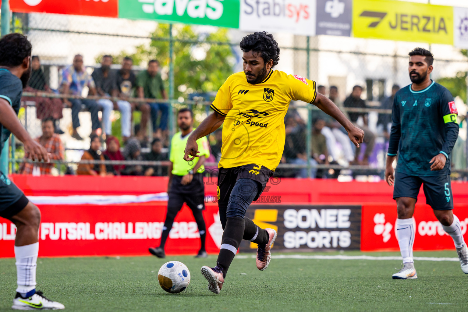 F Nilandhoo vs F Magoodhoo in Day 12 of Golden Futsal Challenge 2025 was held on Thursday, 16th January 2025, in Hulhumale', Maldives Photos: Nausham Waheed  / images.mv