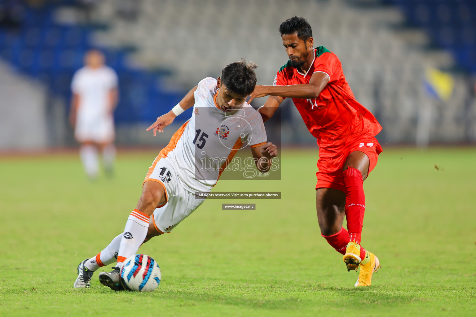 Bhutan vs Bangladesh in SAFF Championship 2023 held in Sree Kanteerava Stadium, Bengaluru, India, on Wednesday, 28th June 2023. Photos: Nausham Waheed, Hassan Simah / images.mv