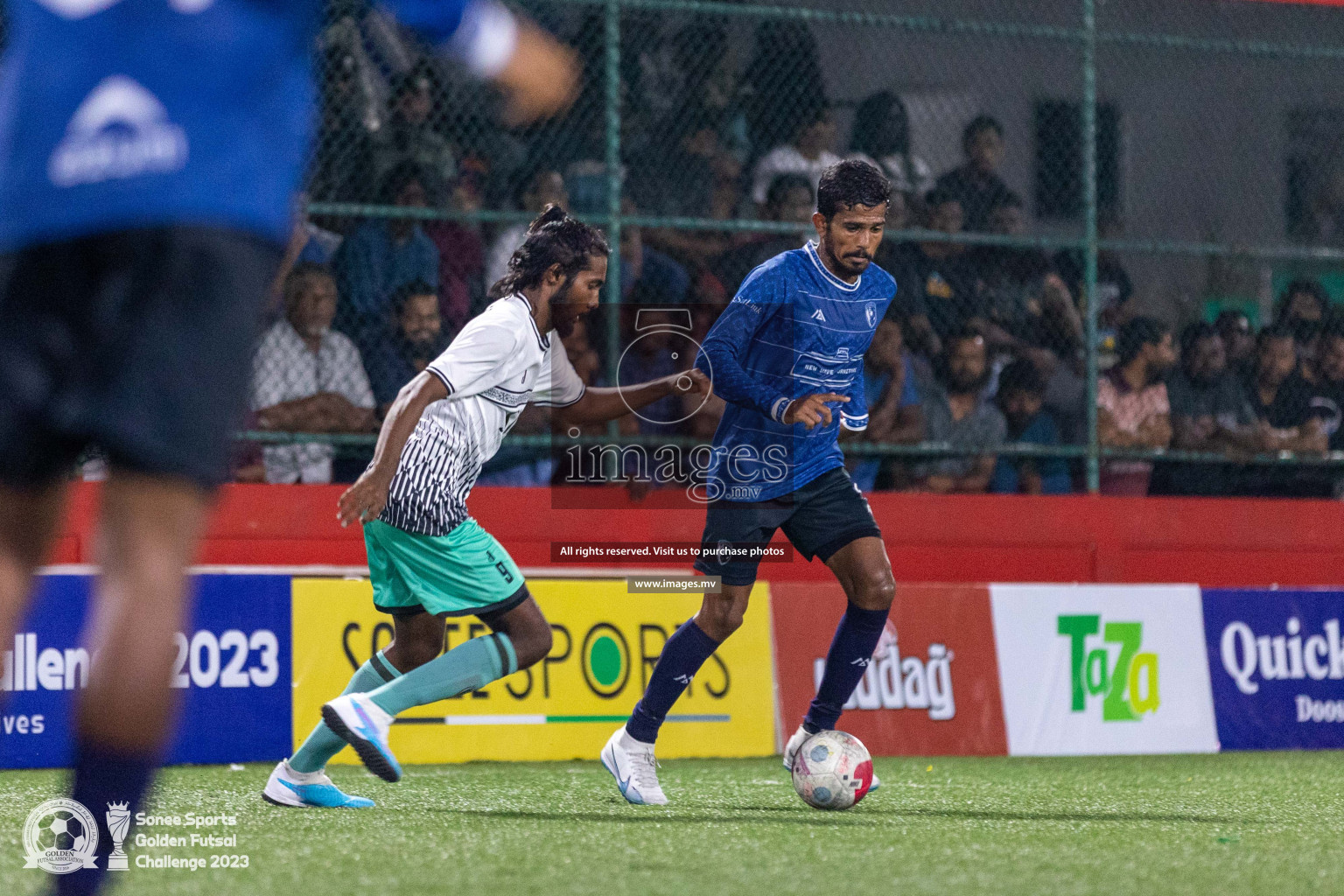 K. Thulusdhoo vs K. Gaafaru in Day 4 of Golden Futsal Challenge 2023 on 08 February 2023 in Hulhumale, Male, Maldives