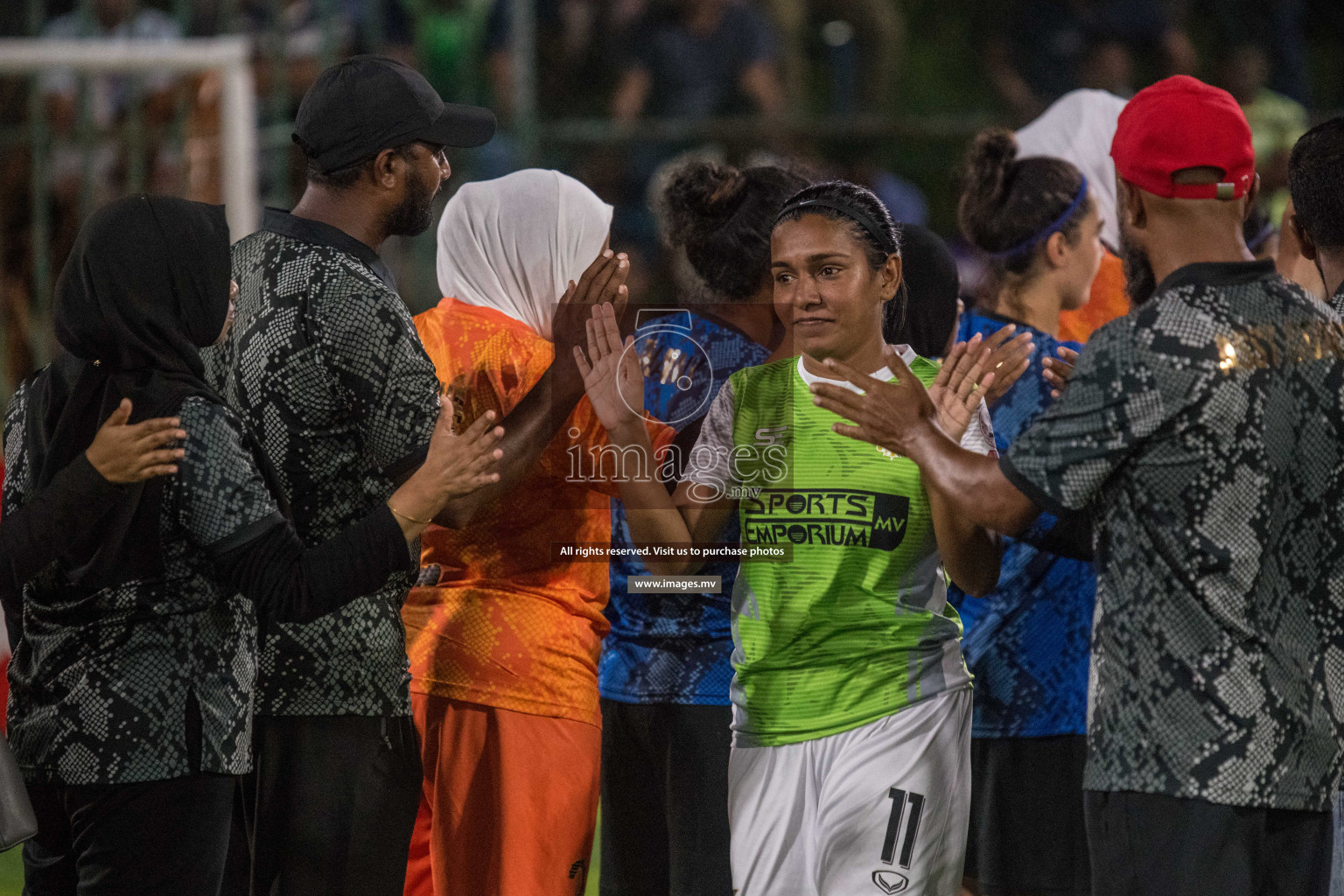 Ports Limited vs WAMCO - in the Finals 18/30 Women's Futsal Fiesta 2021 held in Hulhumale, Maldives on 18 December 2021. Photos by Nausham Waheed & Shuu Abdul Sattar