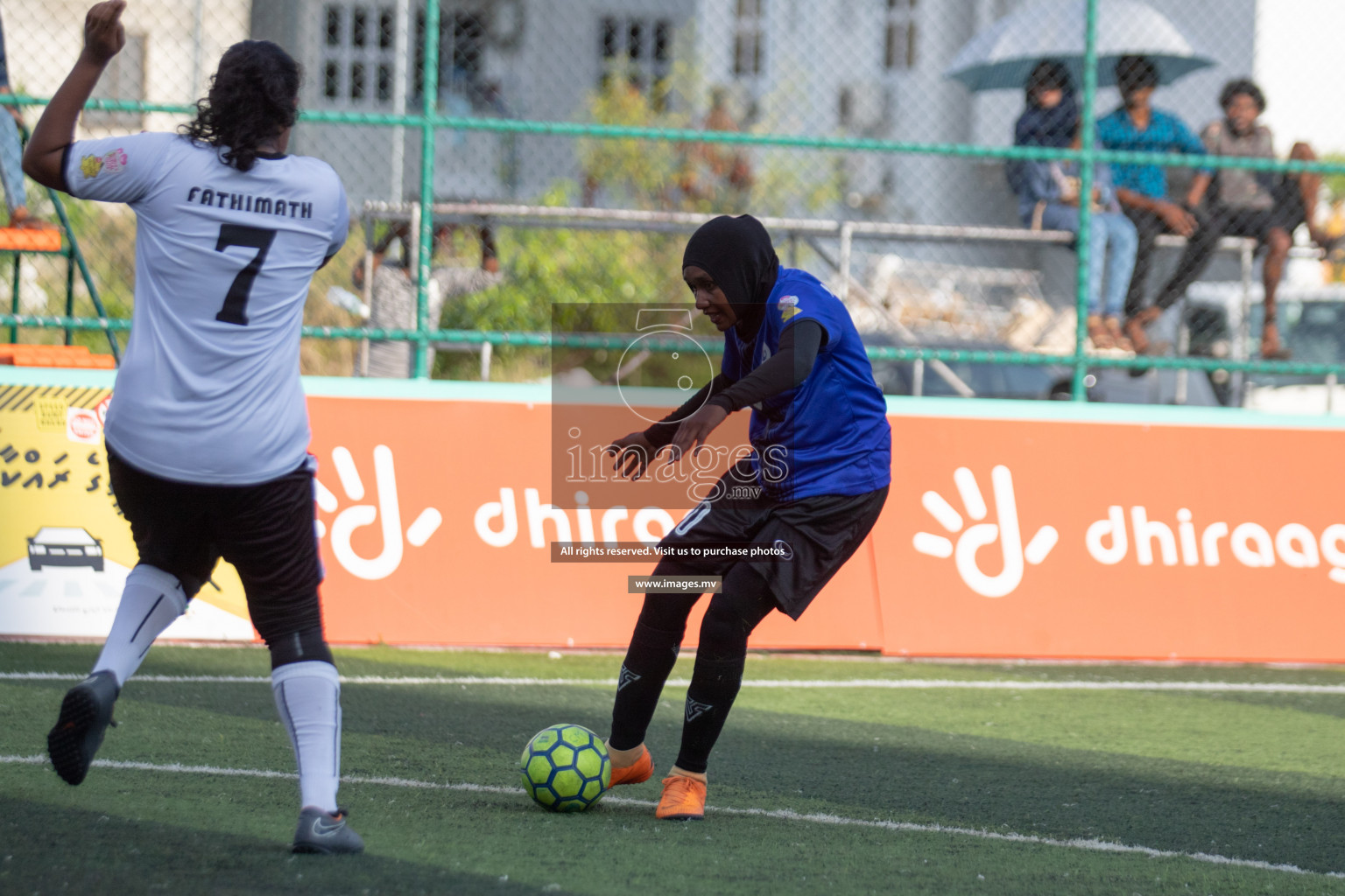 Maldives Ports Limited vs Dhivehi Sifainge Club in the semi finals of 18/30 Women's Futsal Fiesta 2019 on 27th April 2019, held in Hulhumale Photos: Hassan Simah / images.mv