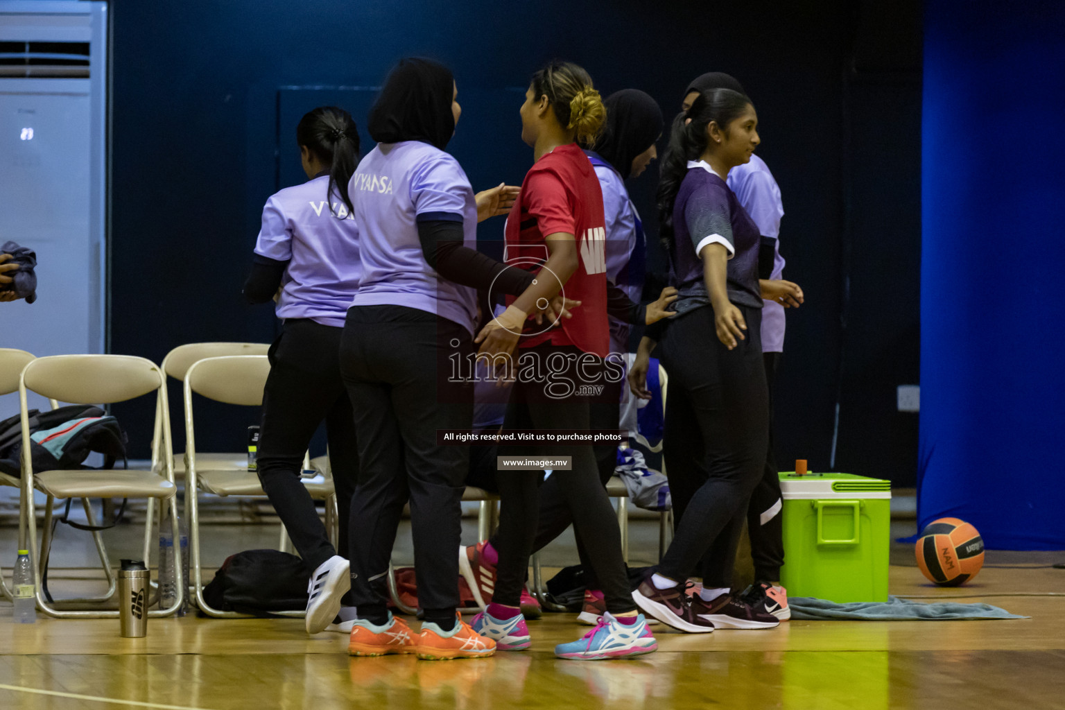 Lorenzo Sports Club vs Vyansa in the Milo National Netball Tournament 2022 on 18 July 2022, held in Social Center, Male', Maldives. Photographer: Shuu, Hassan Simah / Images.mv