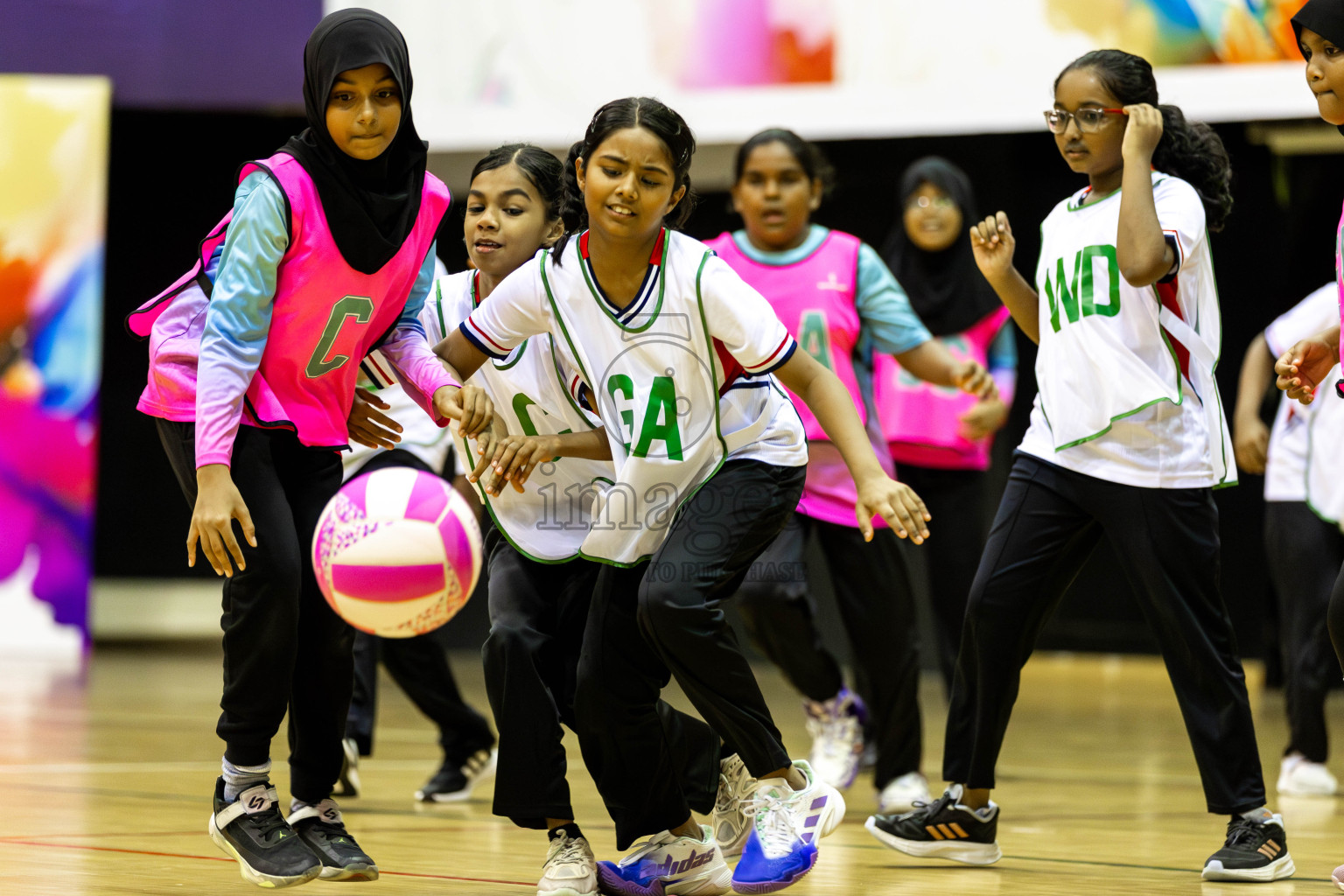 Net Queens vs Netgen B in Day 5 of 3rd Netball Junior Championship, held at Social Center on Thursday 23rd January 2025 . Photos: Shuu Abdul Sattar / images.mv