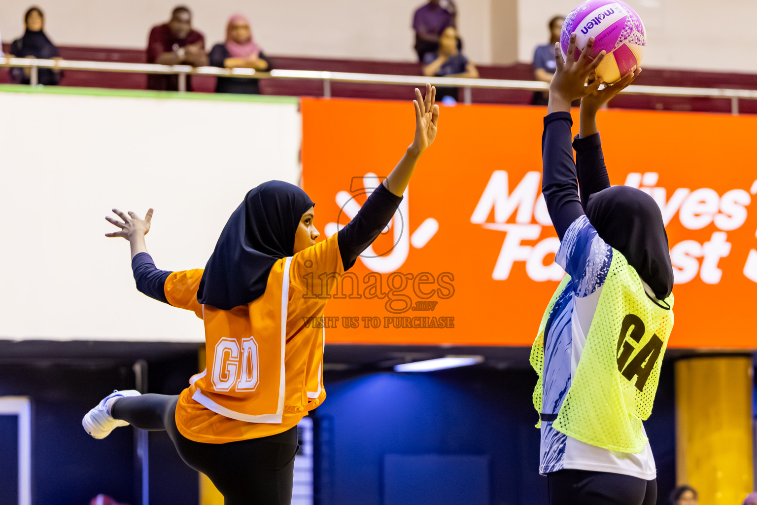 SC Skylark vs Youth United SC in Day 5 of 24th Milo Netball Association Championship held in Social Center at Male', Maldives on Friday, 5th September 2025. Photos: Nausham Waheed / images.mv