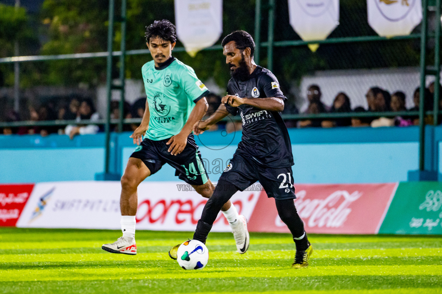 Much Black vs Naalaafushi YC in Day 1 of Laamehi Dhiggaru Ekuveri Futsal Challenge 2024 was held on Friday, 26th July 2024, at Dhiggaru Futsal Ground, Dhiggaru, Maldives Photos: Nausham Waheed / images.mv