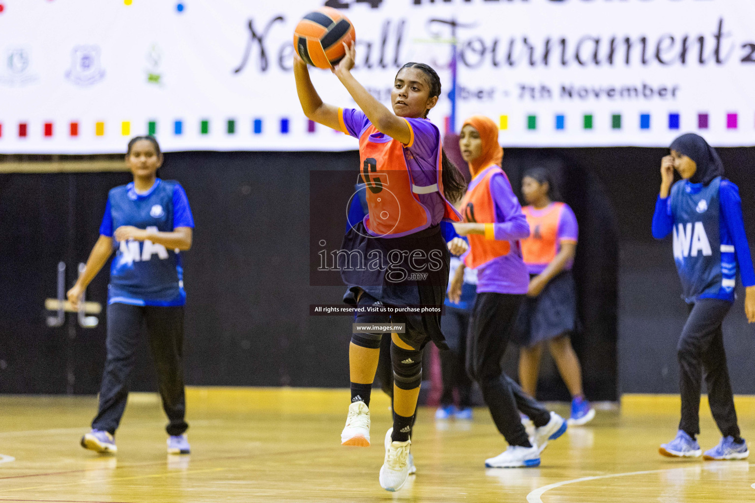 Day3 of 24th Interschool Netball Tournament 2023 was held in Social Center, Male', Maldives on 29th October 2023. Photos: Nausham Waheed, Mohamed Mahfooz Moosa / images.mv