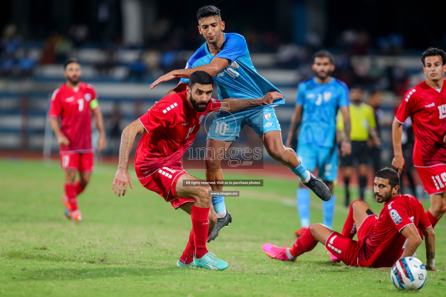 Lebanon vs India in the Semi-final of SAFF Championship 2023 held in Sree Kanteerava Stadium, Bengaluru, India, on Saturday, 1st July 2023. Photos: Hassan Simah / images.mv