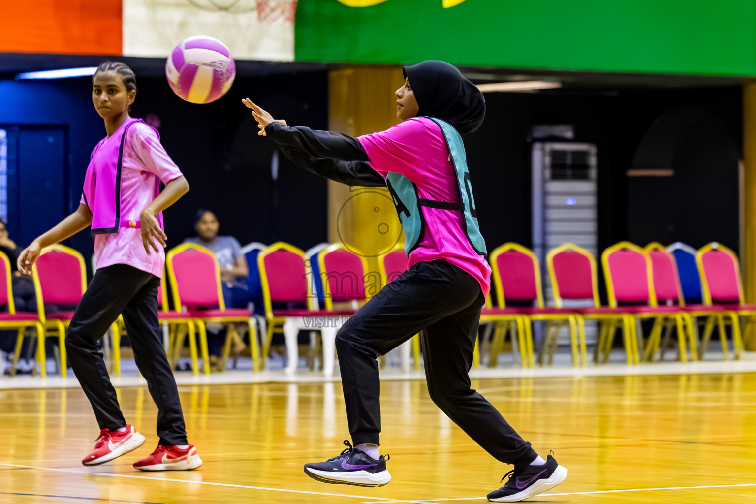 MV netters vs Xenith SC in Day 4 of 24th Milo Netball Association Championship held in Social Center at Male', Maldives on Thursday, 4th September 2025. Photos: Nausham Waheed / images.mv