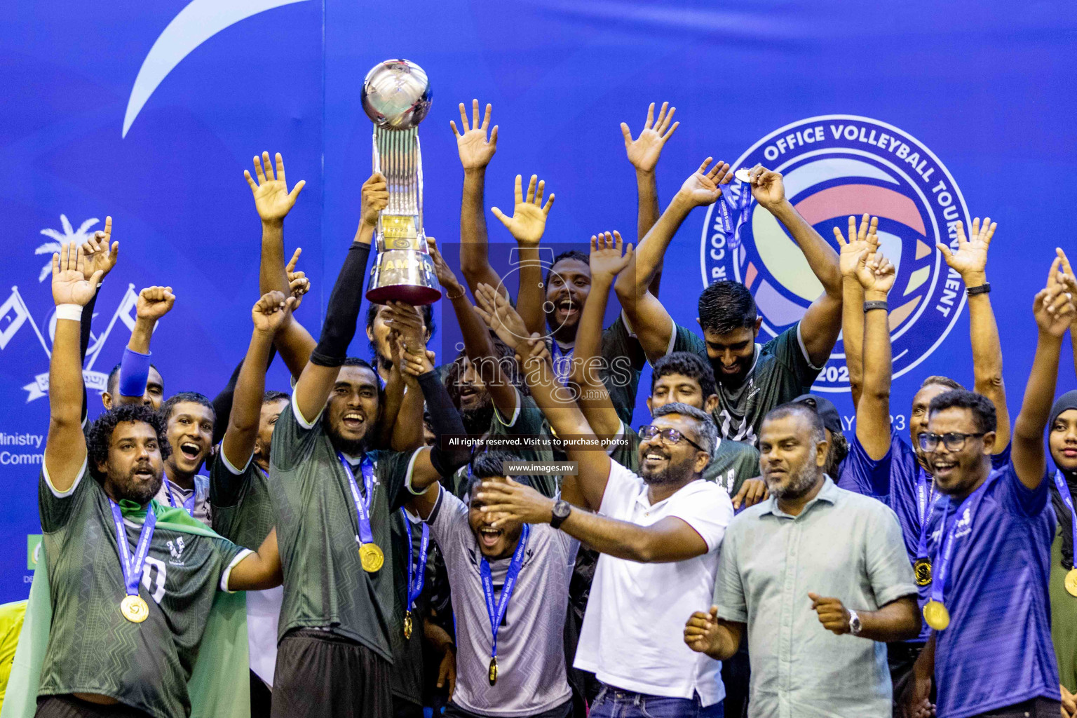 Final of Inter Company-Office Volleyball Tournament 2023 was held in Social Center, Male', Maldives on Saturday, 20th May 2023.  Photos: Ismail Thoriq / images.mv