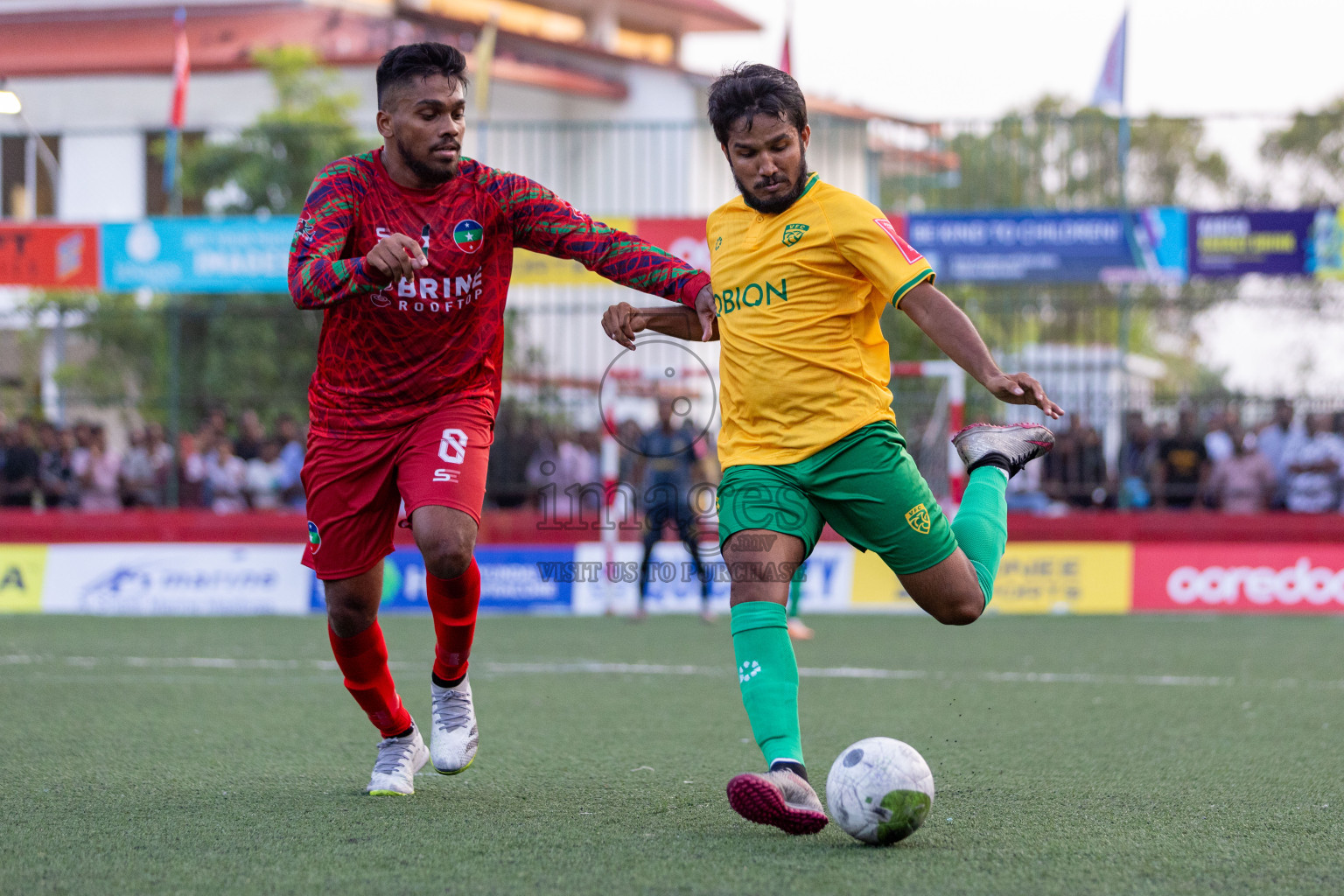 GDh Vaadhoo VS GDh Thinadhoo in Day 12 of Golden Futsal Challenge 2024 was held on Friday, 26th January 2024, in Hulhumale', Maldives Photos: Nausham Waheed / images.mv