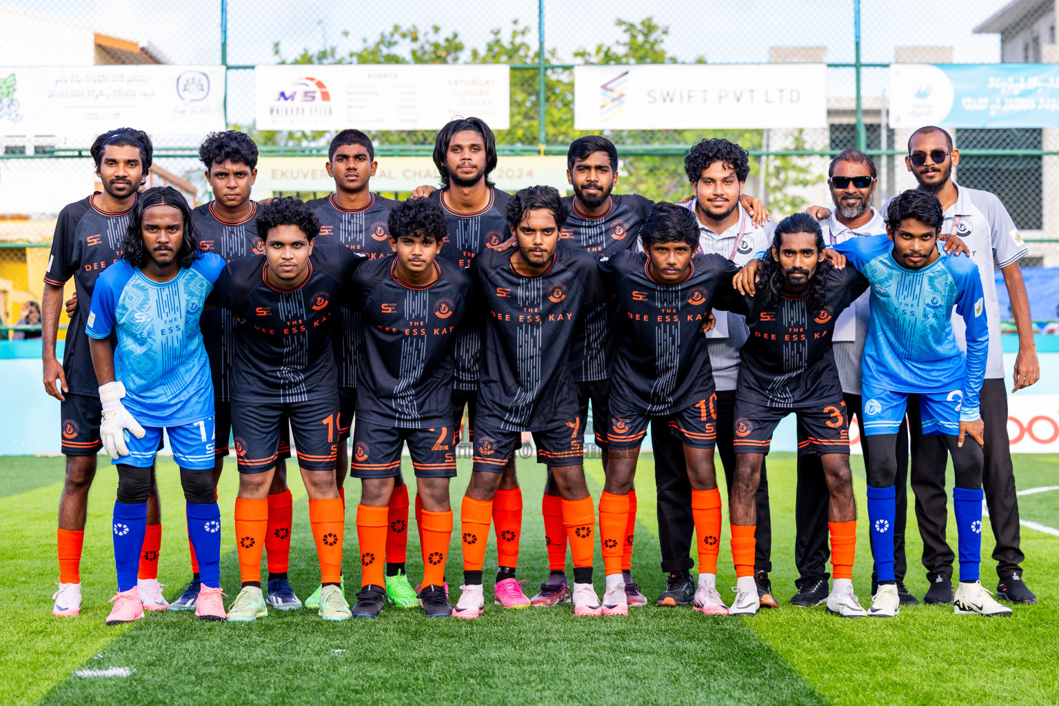 Kovigoani vs Dee Ess Kay in Day 2 of Laamehi Dhiggaru Ekuveri Futsal Challenge 2024 was held on Saturday, 27th July 2024, at Dhiggaru Futsal Ground, Dhiggaru, Maldives Photos: Nausham Waheed / images.mv