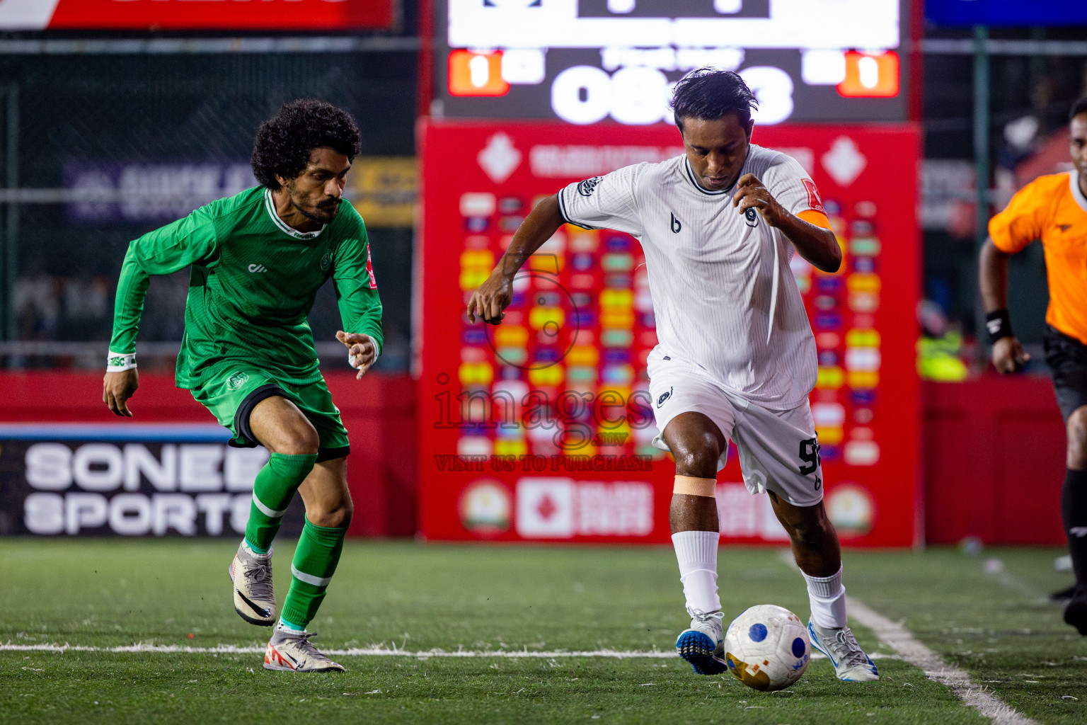 R Dhuvaafaru vs R Meedhoo in Day 14 of Golden Futsal Challenge 2025 was held on Saturday, 18th January 2025, in Hulhumale', Maldives. Photos: Nausham Waheed / images.mv