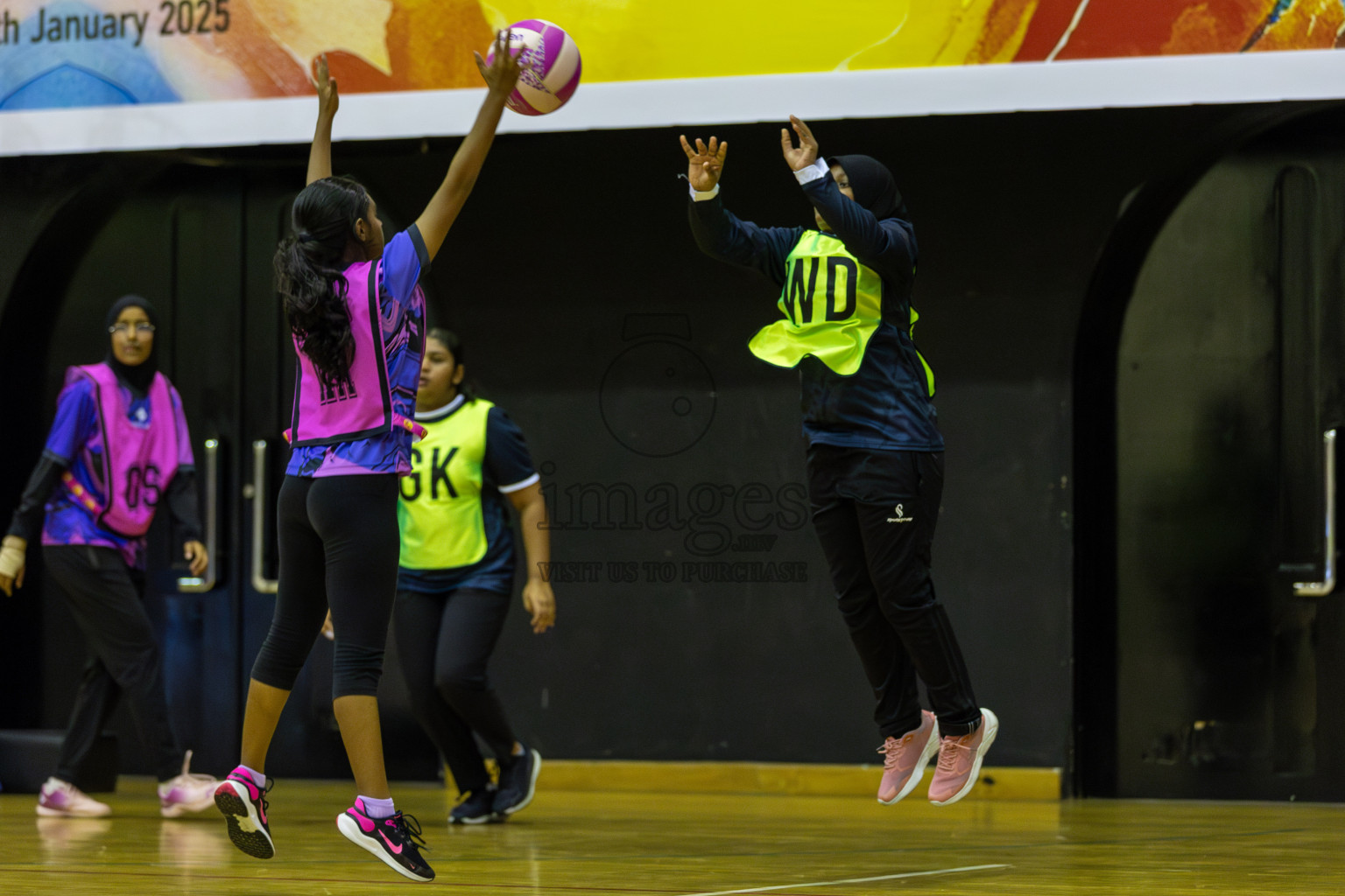 AIS  Netball academy vs N sports Academy in Day 3 of 3rd Netball Junior Championship, held at Social Center on Wednesday 22nd January 2025 . Photos: Shuu Abdul Sattar / images.mv