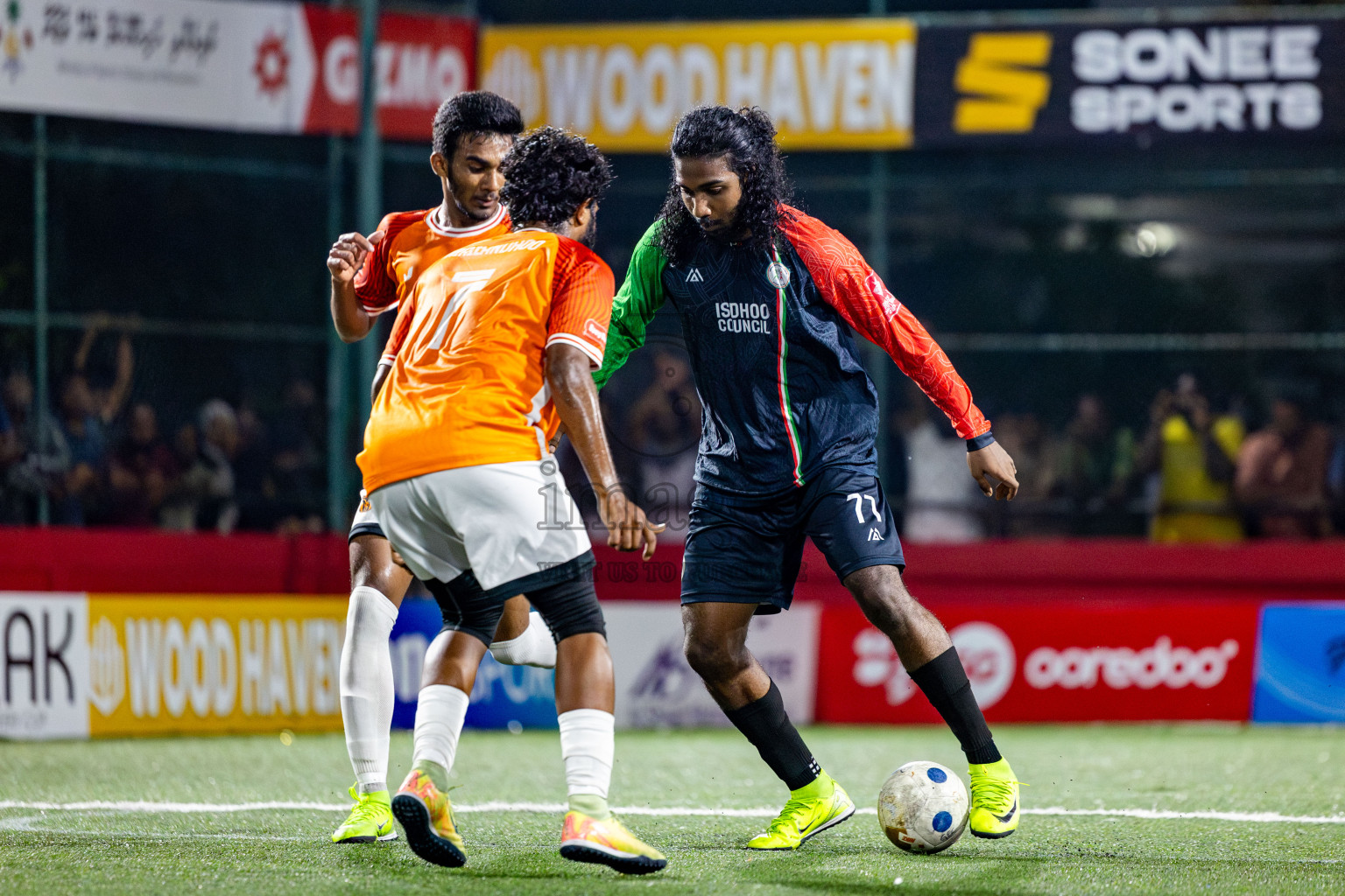 Thaa Hirilandhoo vs L Isdhoo in zone round Day 30 of Golden Futsal Challenge 2025 was held on Monday , 3rd February 2025, in Hulhumale', Maldives. Photos: Nausham Waheed / images.mv