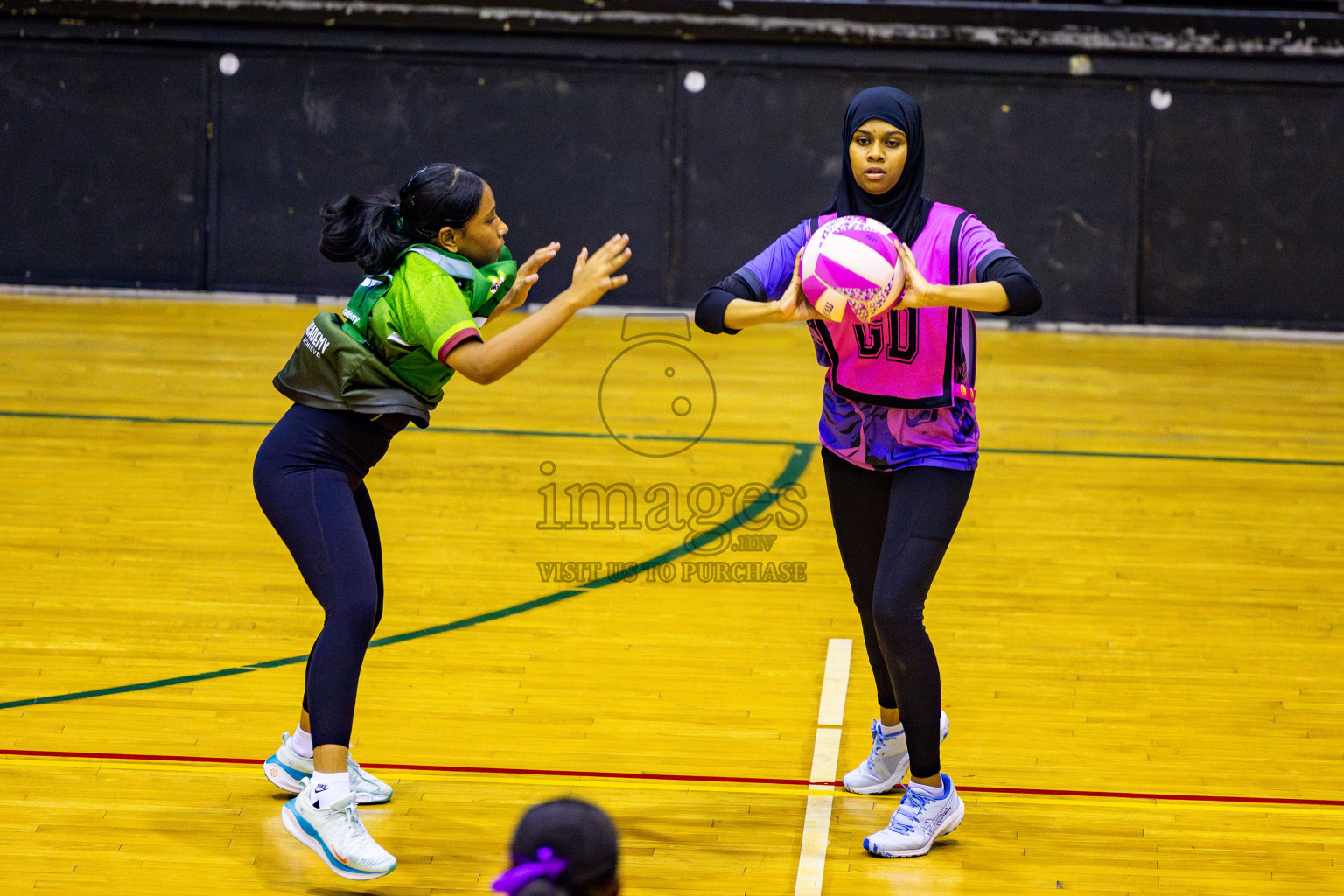 N Sports Acamdemy A vs Fiontti Sports Club in Day 3 of 3rd Netball Junior Championship, held at Social Center on Tuesday, 21st January 2025 . Photos: Nausham Waheed / images.mv