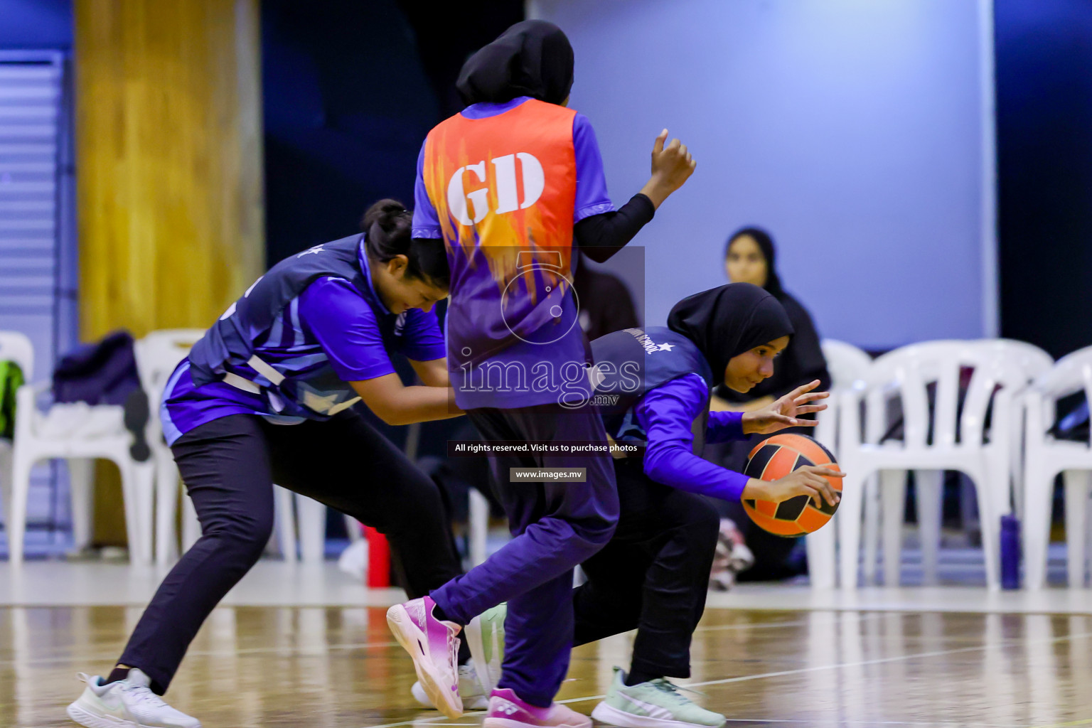 Day 9 of 24th Interschool Netball Tournament 2023 was held in Social Center, Male', Maldives on 4th November 2023. Photos: Hassan Simah / images.mv