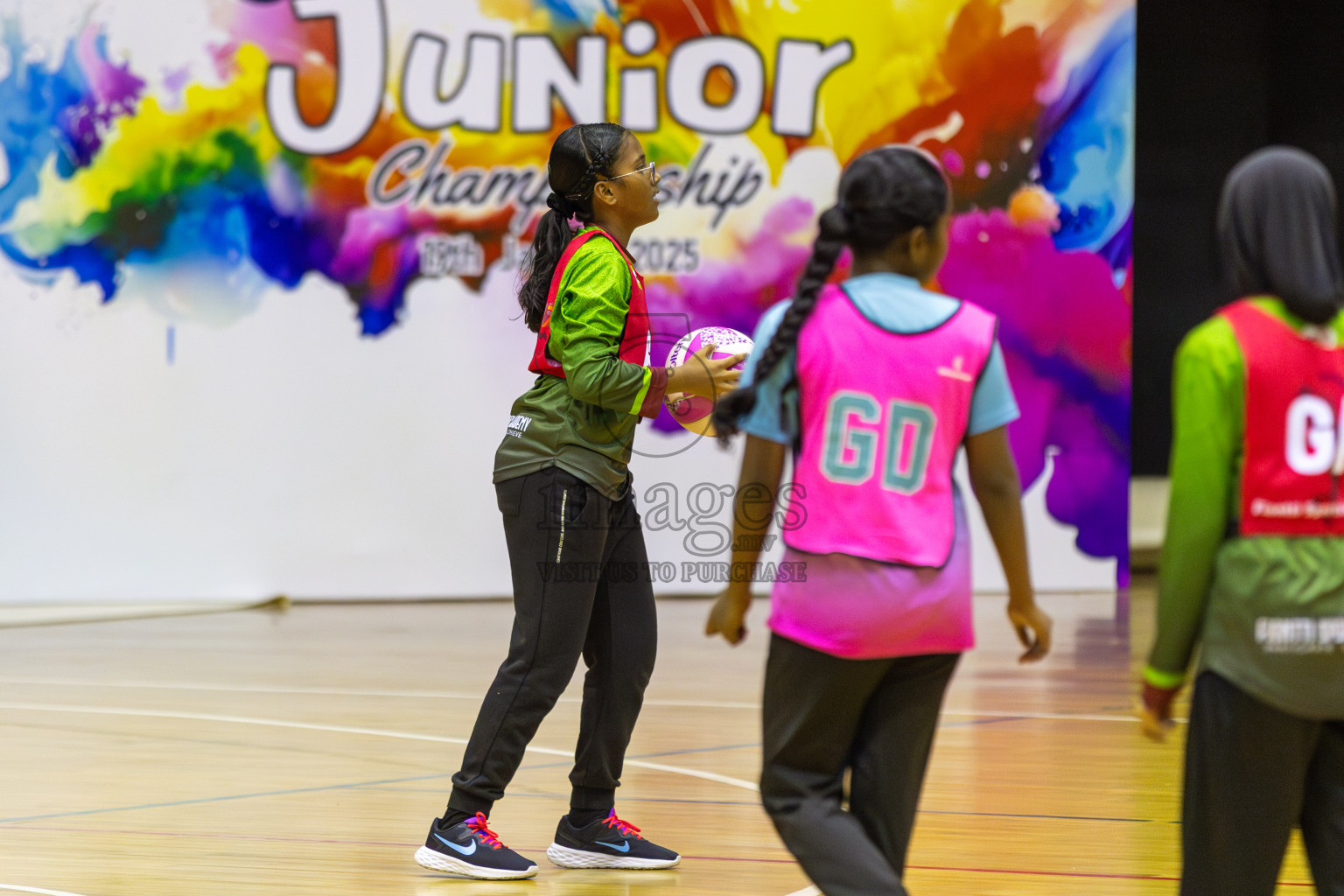 Fionti SC vs Netgen A in Day 6  of 3rd Netball Junior Championship, held at Social Center on Friday 24th January 2025 . Photos: Shuu Abdul Sattar / images.mv