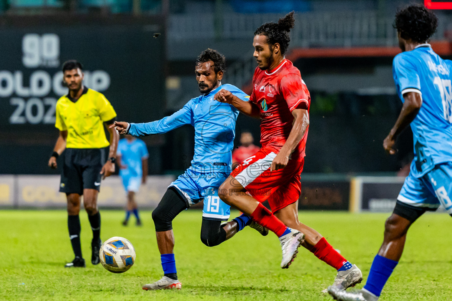 Addu City vs R Alifushi in Semi Finals of Gold Cup 2024 held at National Football Stadium on Saturday, 21st December 2024. Photos: Nausham Waheed / Images.mv