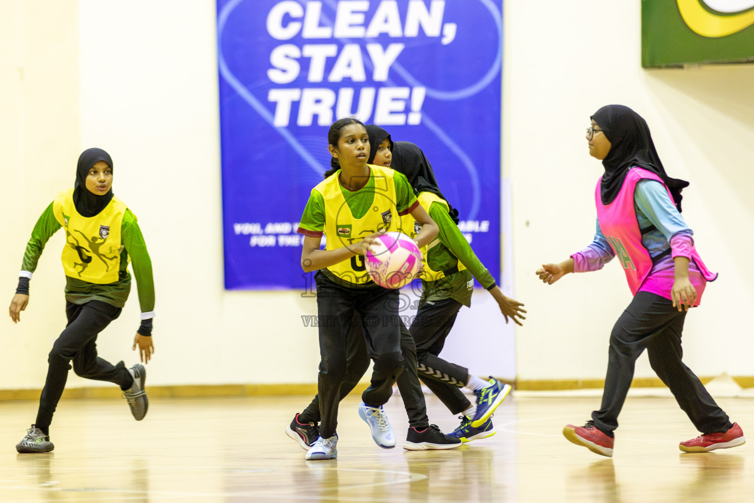 FIONTI Sports Club vs Netkids C in Day 2 of 3rd Junior Championship - Netball association of Maldives, held at Social Center on Monday 20th January 2025 . Photos by Shuu Abdul Sattar