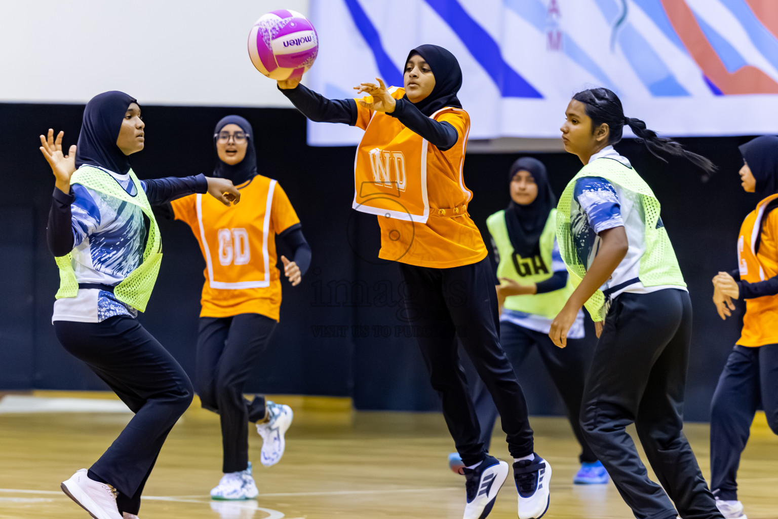 SC Skylark vs Youth United SC in Day 5 of 24th Milo Netball Association Championship held in Social Center at Male', Maldives on Friday, 5th September 2025. Photos: Nausham Waheed / images.mv