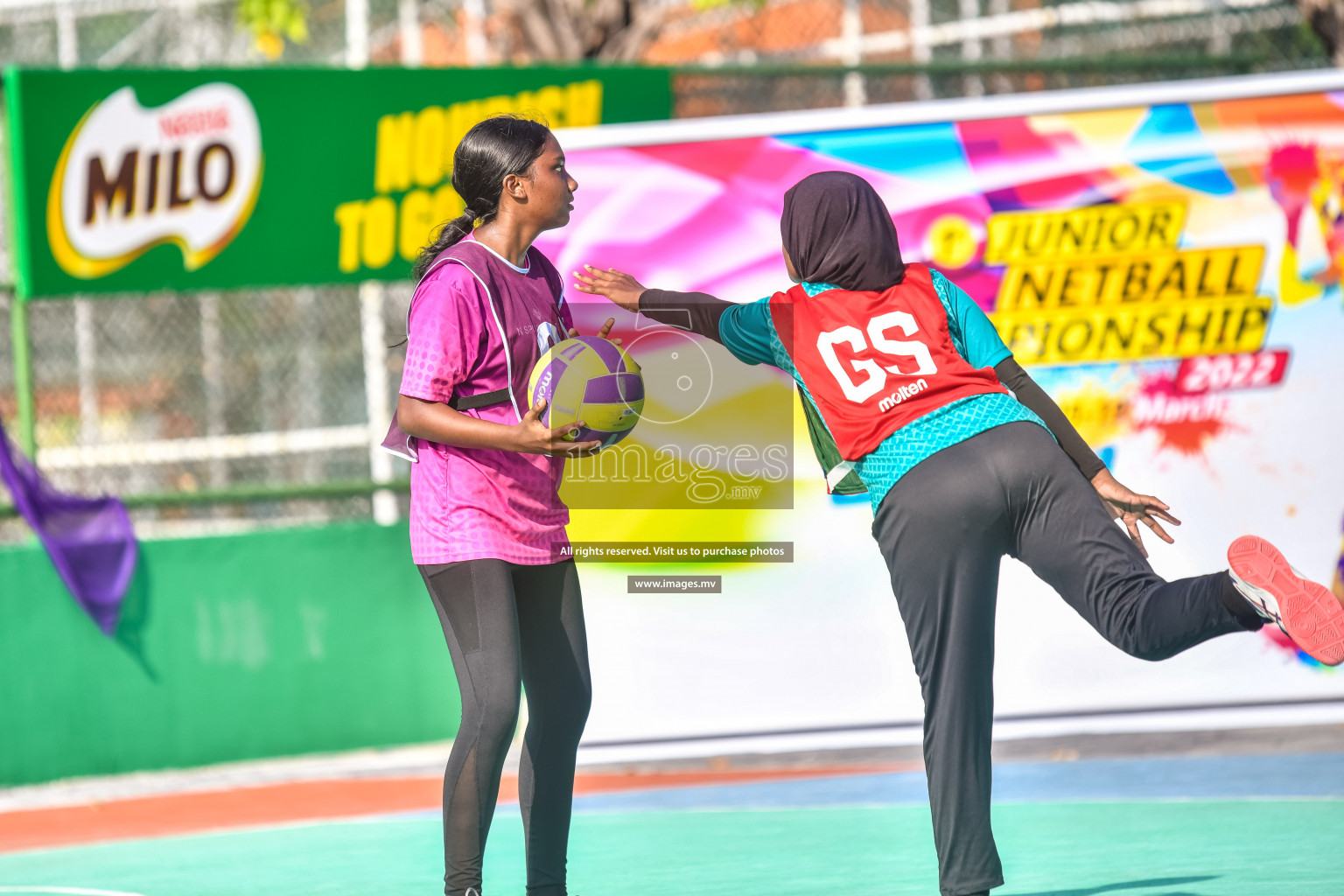 Day3 of Junior Netball Championship 2022 on 5 March 2022 held in Male', Maldives. Photos by Nausham Waheed.