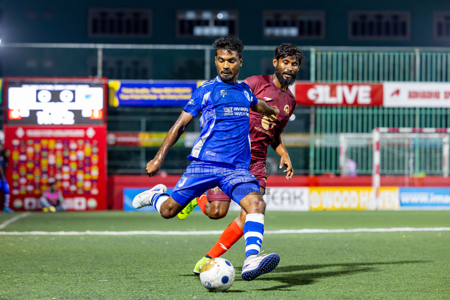 V Keyodhoo vs AA Mathiveri in zone round on Day 32 of Golden Futsal Challenge 2025 was held on Wednesday , 5th February 2025, in Hulhumale', Maldives. Photos: Nausham Waheed / images.mv