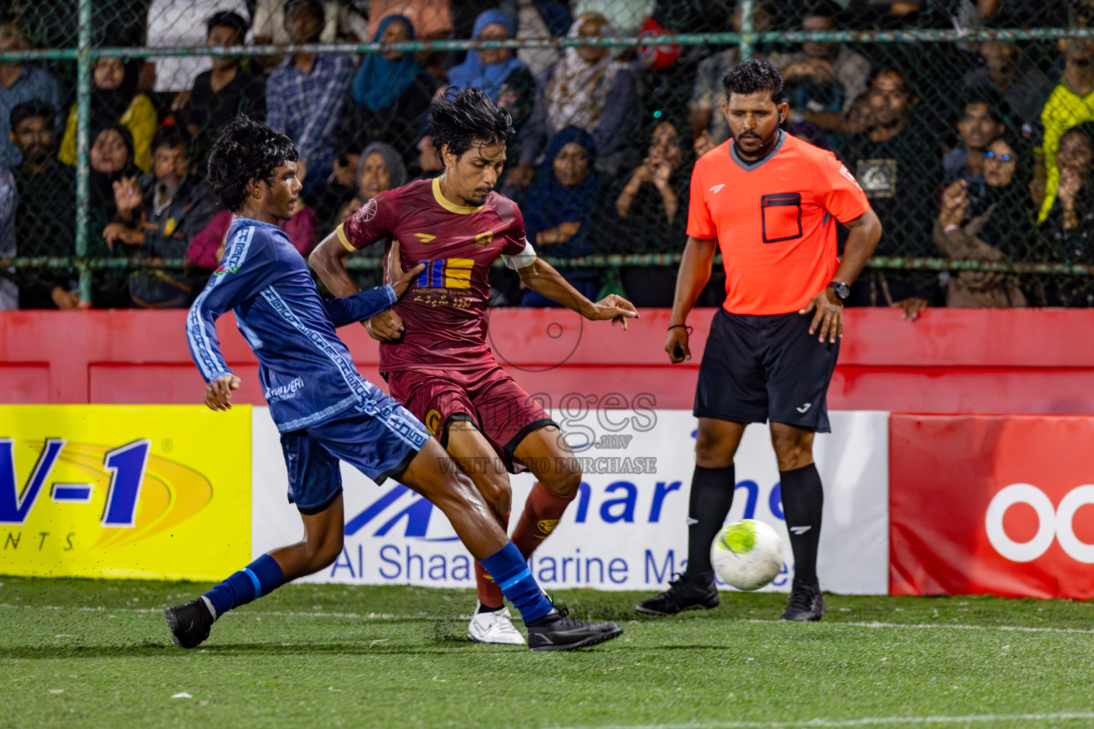 V. Keyodhoo VS AA. Mathiveri on Day 36 of Golden Futsal Challenge 2024 was held on Wednesday, 21st February 2024, in Hulhumale', Maldives 
Photos: Hassan Simah/ images.mv