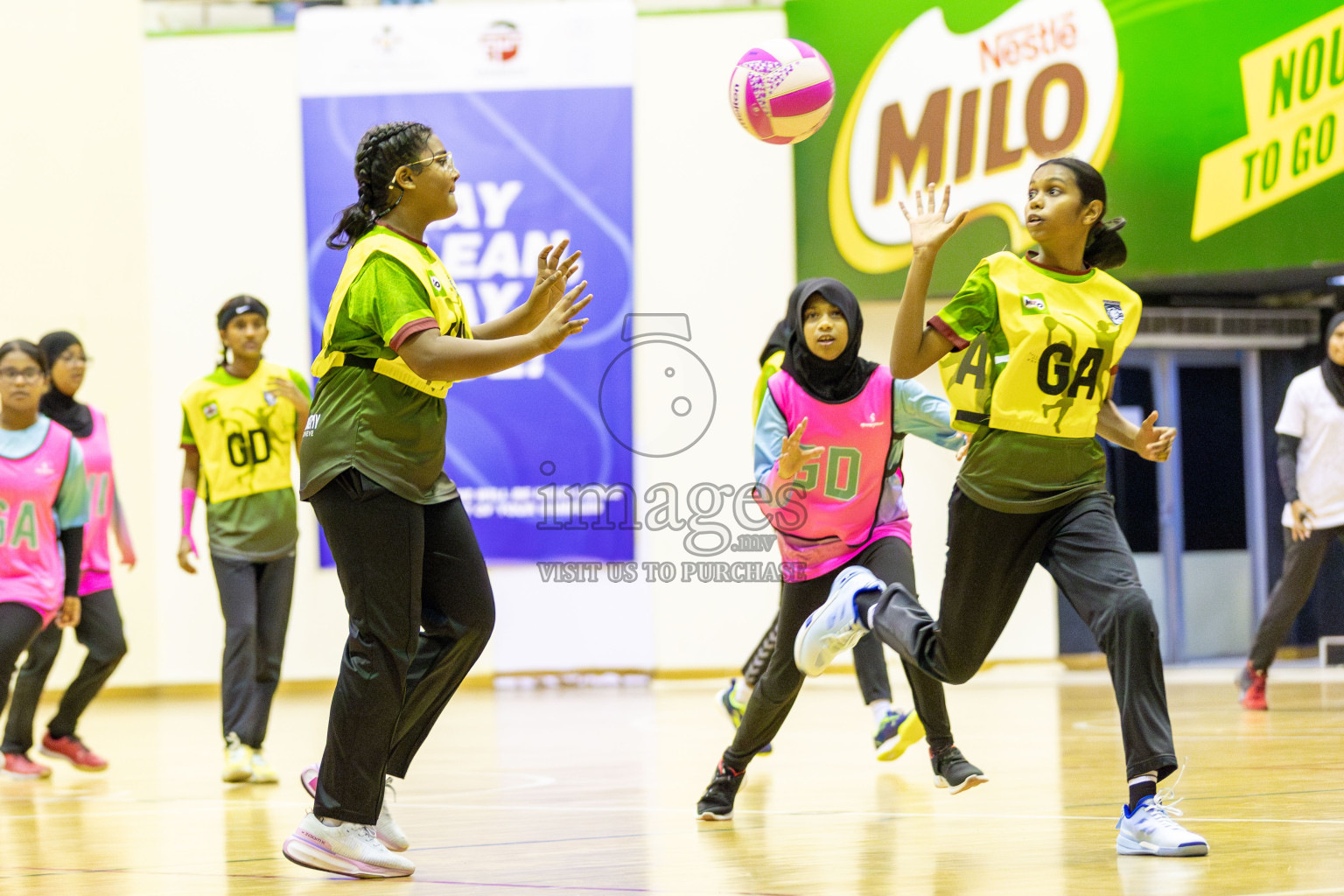 FIONTI Sports Club vs Netkids C in Day 2 of 3rd Junior Championship - Netball association of Maldives, held at Social Center on Monday 20th January 2025 . Photos by Shuu Abdul Sattar