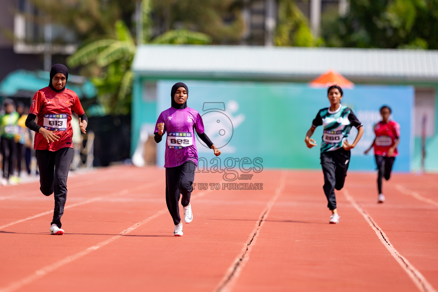 Day 3 of MWSC Interschool Athletics Championships 2024 held in Hulhumale Running Track, Hulhumale, Maldives on Monday, 11th November 2024. 
Photos by: Hassan Simah / Images.mv