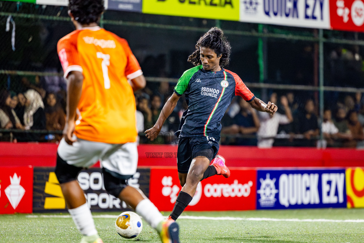 Thaa Hirilandhoo vs L Isdhoo in zone round Day 30 of Golden Futsal Challenge 2025 was held on Monday , 3rd February 2025, in Hulhumale', Maldives. Photos: Nausham Waheed / images.mv