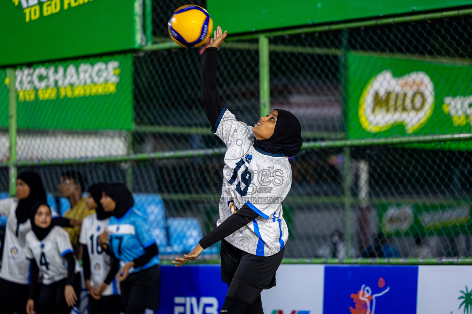 Raajje Volley Club vs Club Rising Star Academy in Milo National Junior Volleyball Championship 2025 Day 4 was held on Tuesday, 25th November 2025 at Ekuveni Turf Court Male', Maldives. Photos: Nausham Waheed / images.mv
