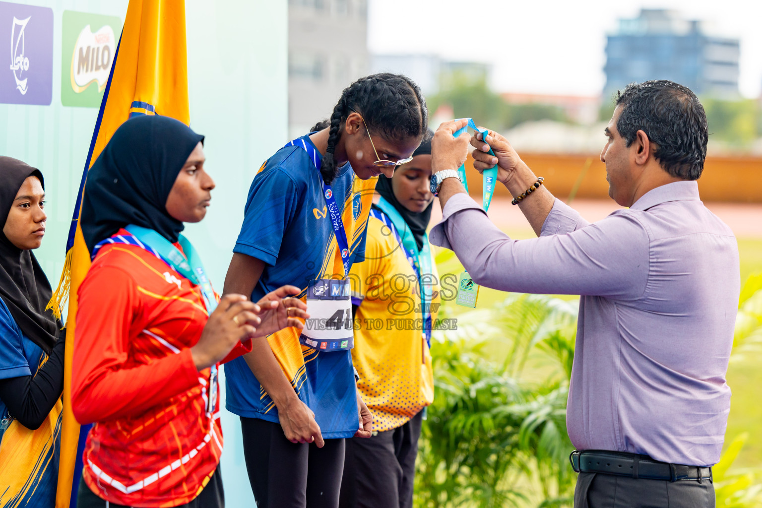 Day 6 of MWSC Interschool Athletics Championships 2024 held in Hulhumale Running Track, Hulhumale, Maldives on Thursday, 14th November 2024. Photos by: Nausham Waheed / Images.mv