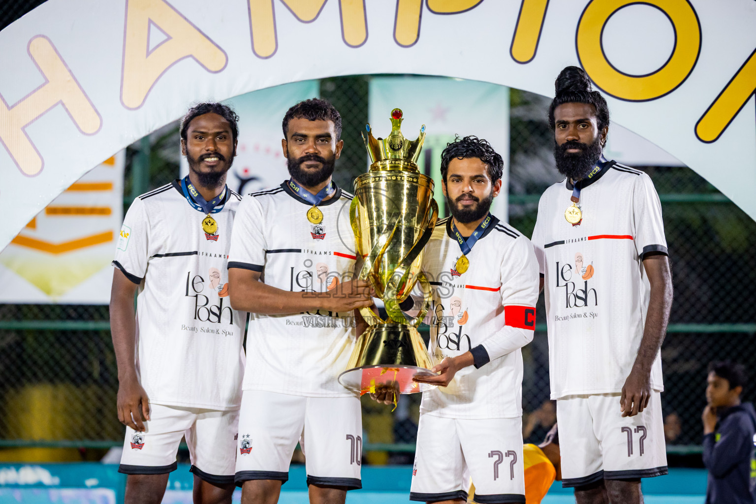 Ifhaams vs Dee Cee Jay SC in Final of Laamehi Dhiggaru Ekuveri Futsal Challenge 2025 was held on Tuesday, 29th July 2025, at Dhiggaru Futsal Ground, Dhiggaru, Maldives Photos: Nausham Waheed  / images.mv