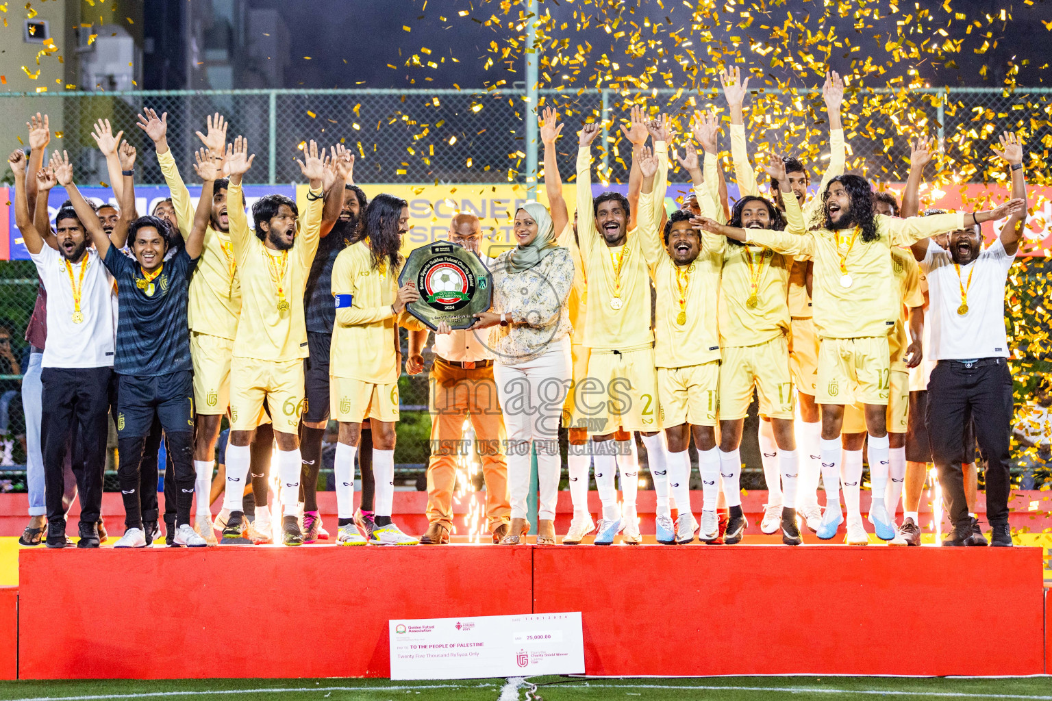 Opening of Golden Futsal Challenge 2024 with Charity Shield Match between L.Gan vs Th. Thimarafushi was held on Sunday, 14th January 2024, in Hulhumale', Maldives Photos: Nausham Waheed / images.mv