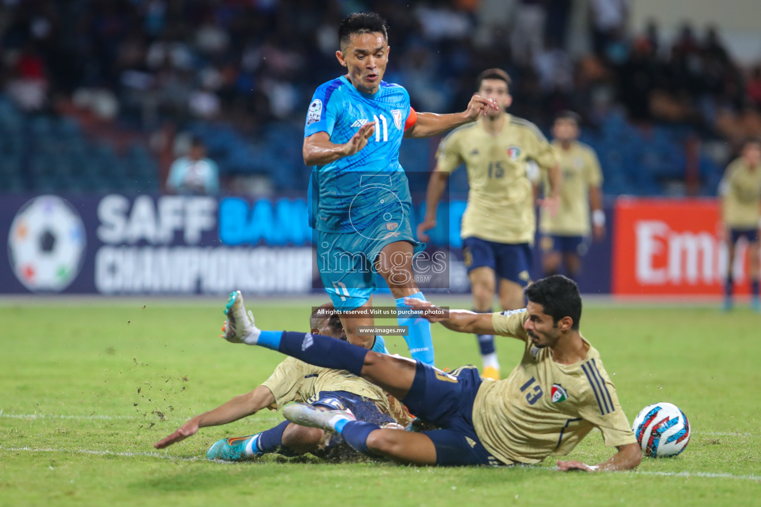 India vs Kuwait in SAFF Championship 2023 held in Sree Kanteerava Stadium, Bengaluru, India, on Tuesday, 27th June 2023. Photos: Nausham Waheed, Hassan Simah / images.mv