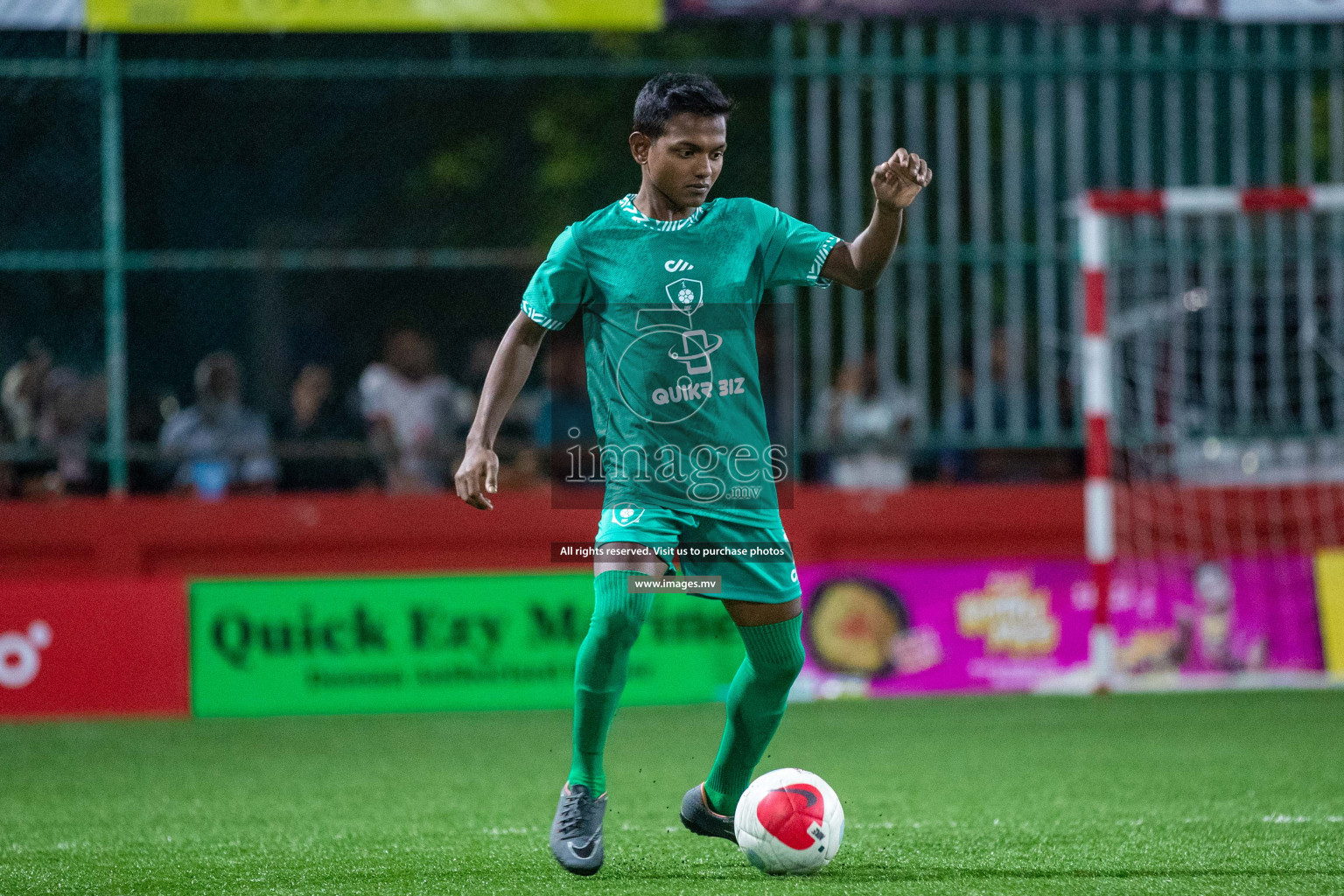 R. Meedhoo vs R. Dhuvaafaru in Day 2 of Golden Futsal Challenge 2023 on 06 February 2023 in Hulhumale, Male, Maldives