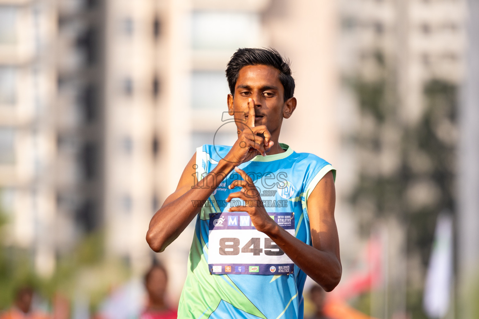 Day 6 of MWSC Interschool Athletics Championships 2024 held in Hulhumale Running Track, Hulhumale, Maldives on Thursday, 14th November 2024. Photos by: Ismail Thoriq / Images.mv