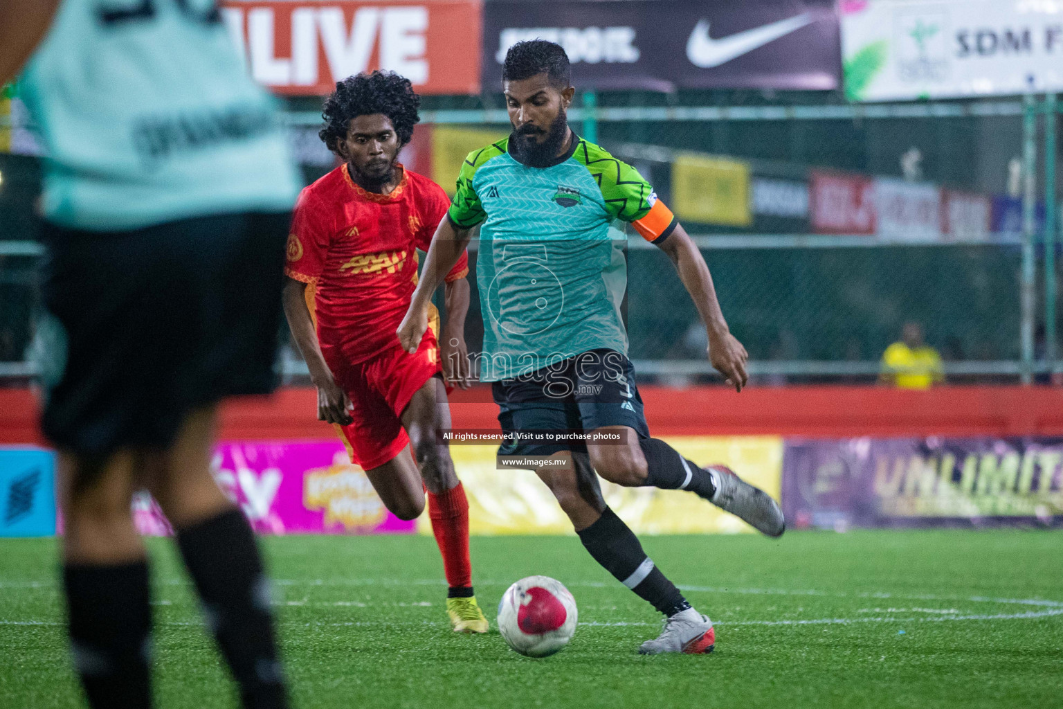 GA. Kondey vs GA. Dhaandhoo in Day 7 of Golden Futsal Challenge 2023 on 11 February 2023 in Hulhumale, Male, Maldives