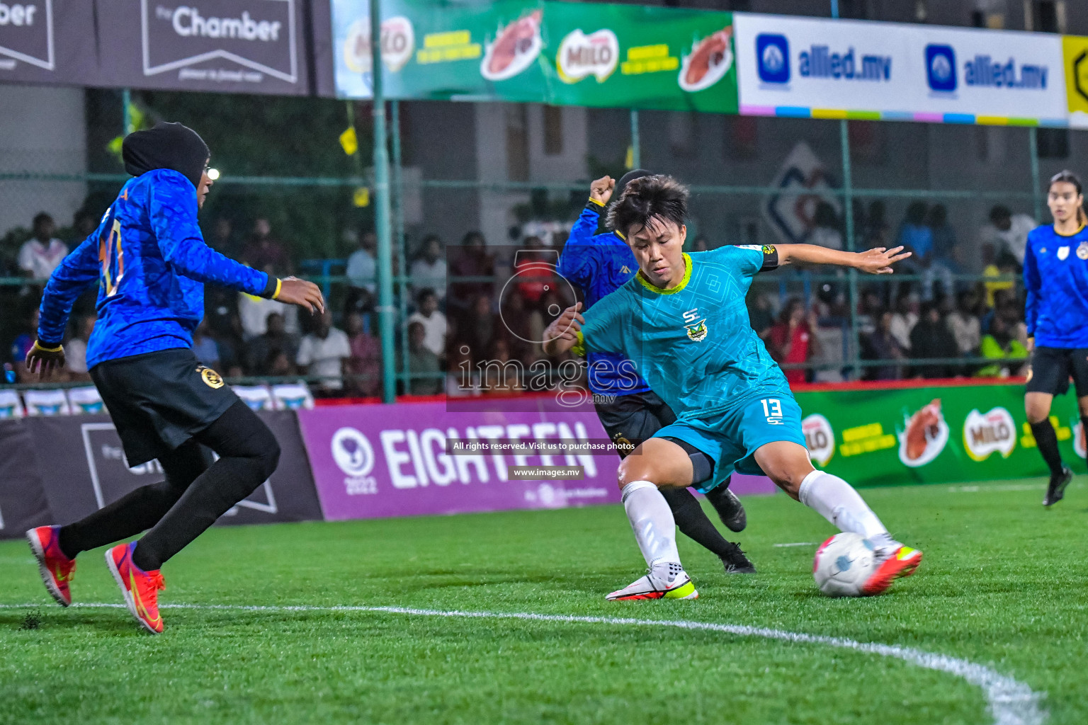 MPL vs WAMCO in Eighteen Thirty Women's Futsal Fiesta 2022 was held in Hulhumale', Maldives on Saturday, 8th October 2022. Photos: Nausham Waheed / images.mv